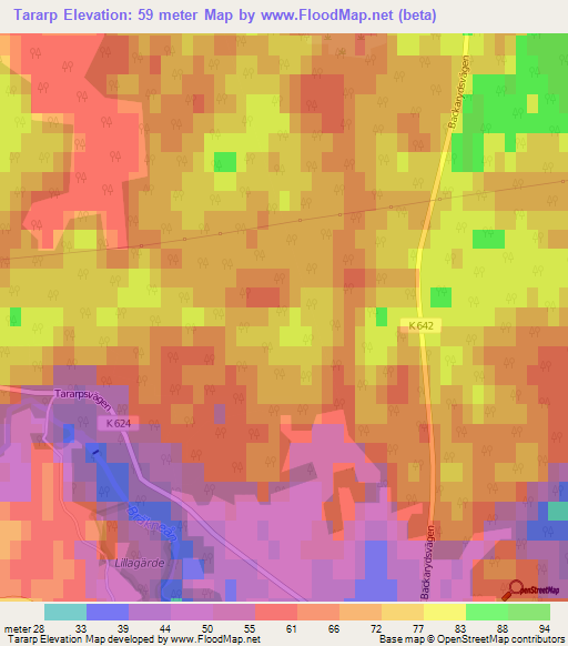 Tararp,Sweden Elevation Map