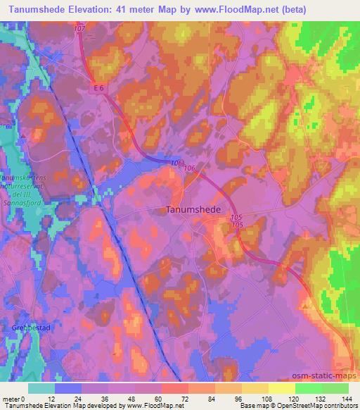 Tanumshede,Sweden Elevation Map