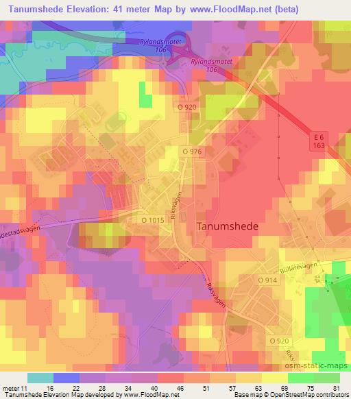 Tanumshede,Sweden Elevation Map