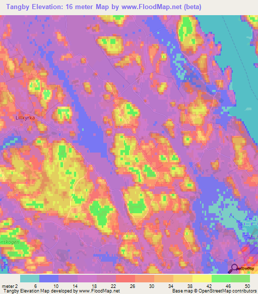 Tangby,Sweden Elevation Map