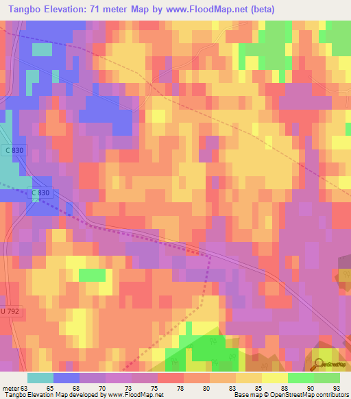 Tangbo,Sweden Elevation Map