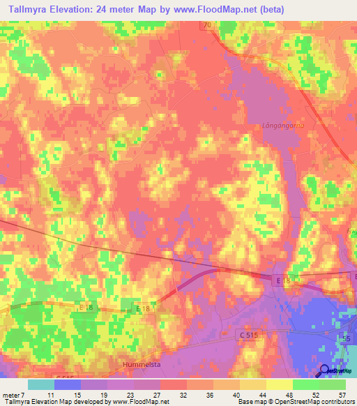 Tallmyra,Sweden Elevation Map