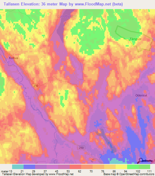 Tallasen,Sweden Elevation Map