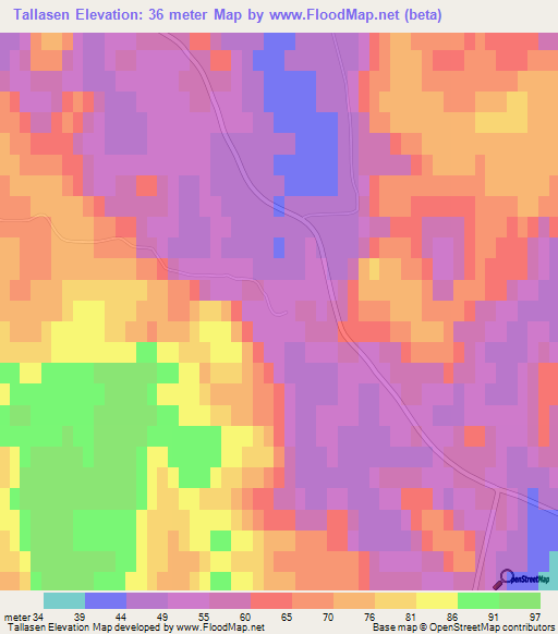 Tallasen,Sweden Elevation Map