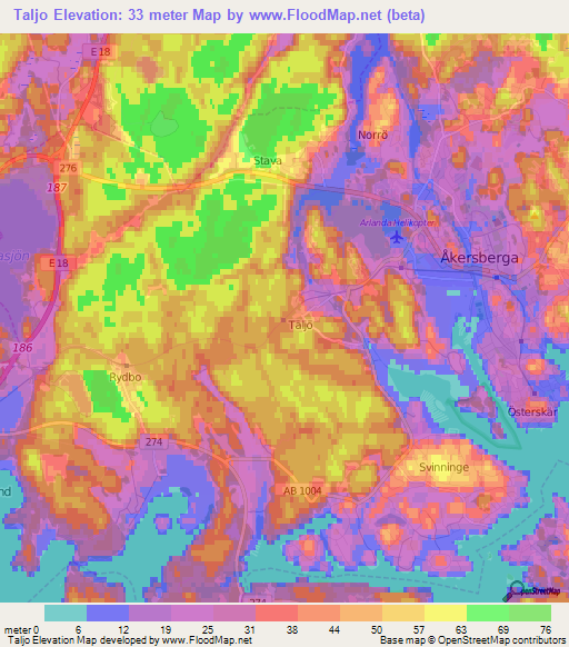 Taljo,Sweden Elevation Map