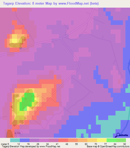 Tagarp,Sweden Elevation Map