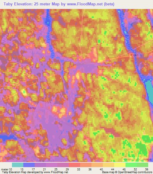 Taby,Sweden Elevation Map