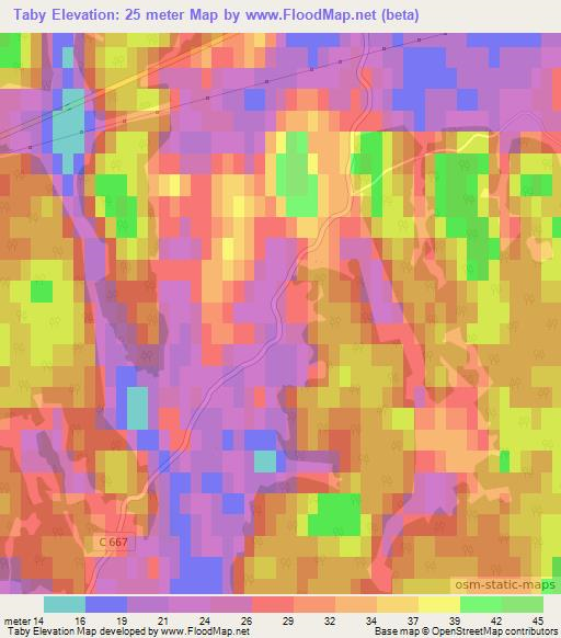 Taby,Sweden Elevation Map