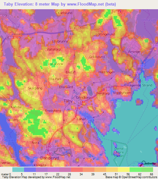 Taby,Sweden Elevation Map