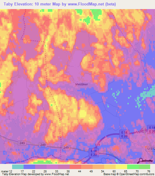 Taby,Sweden Elevation Map