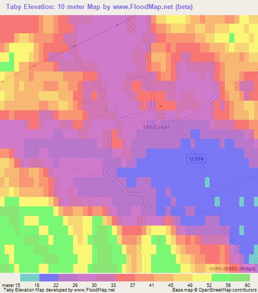 Taby,Sweden Elevation Map