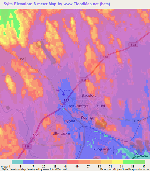 Sylta,Sweden Elevation Map