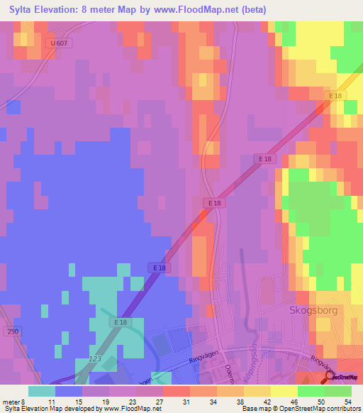 Sylta,Sweden Elevation Map