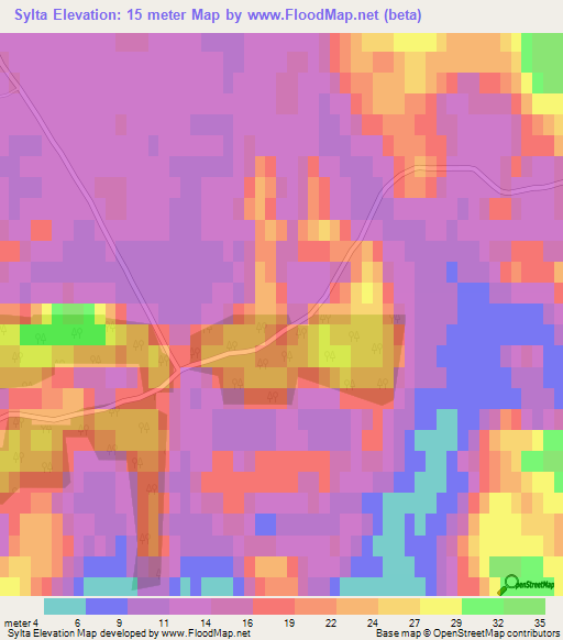 Sylta,Sweden Elevation Map