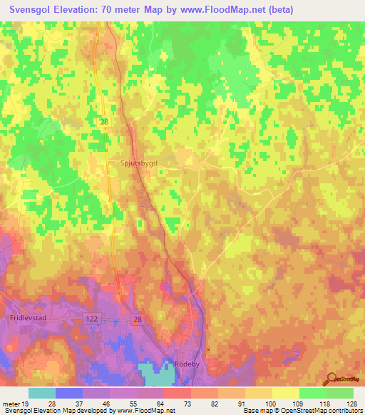 Svensgol,Sweden Elevation Map