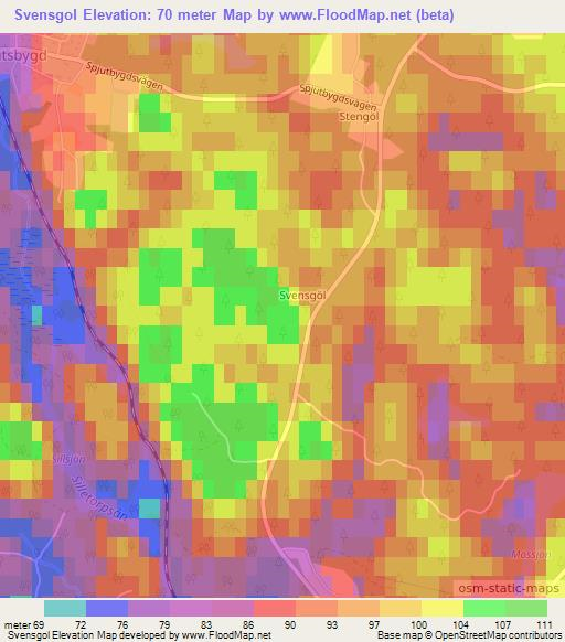 Svensgol,Sweden Elevation Map