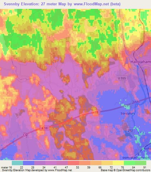 Svennby,Sweden Elevation Map