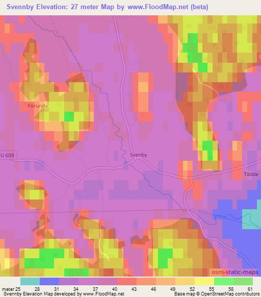 Svennby,Sweden Elevation Map