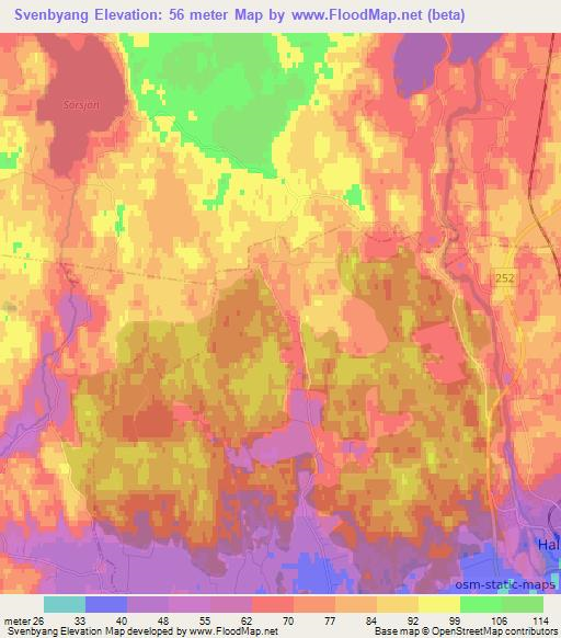 Svenbyang,Sweden Elevation Map