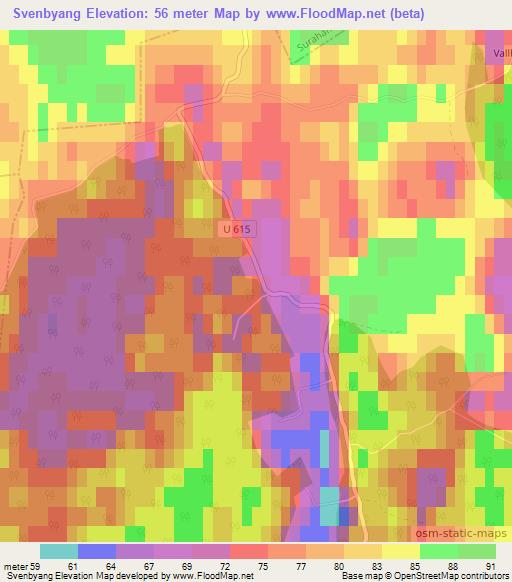 Svenbyang,Sweden Elevation Map