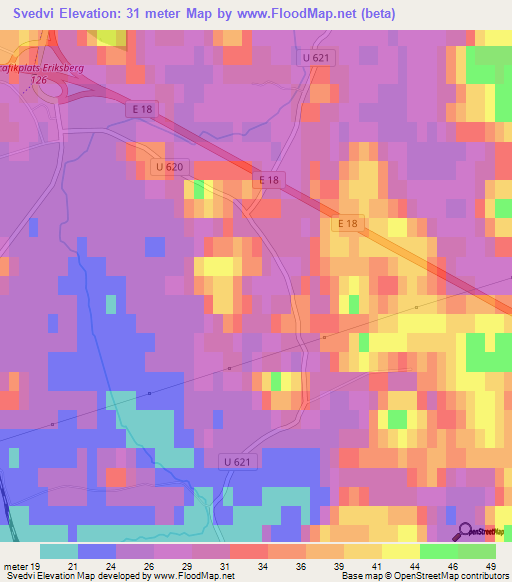 Svedvi,Sweden Elevation Map