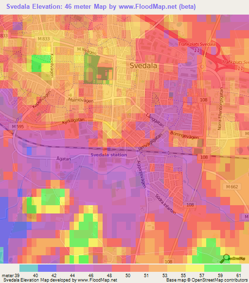 Svedala,Sweden Elevation Map