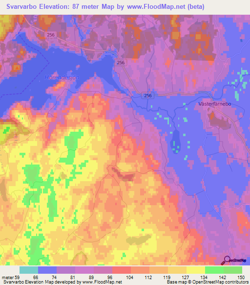 Svarvarbo,Sweden Elevation Map