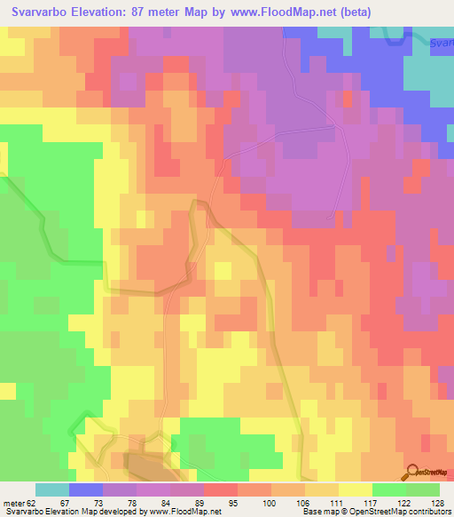 Svarvarbo,Sweden Elevation Map