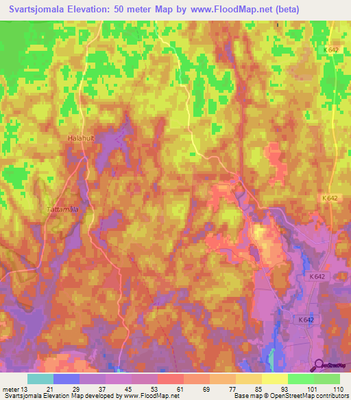 Svartsjomala,Sweden Elevation Map