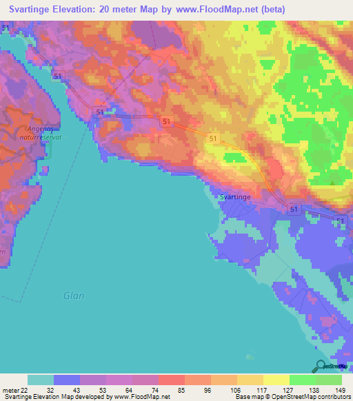 Svartinge,Sweden Elevation Map