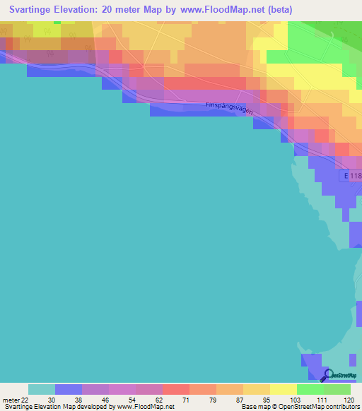 Svartinge,Sweden Elevation Map