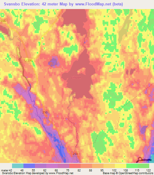 Svansbo,Sweden Elevation Map