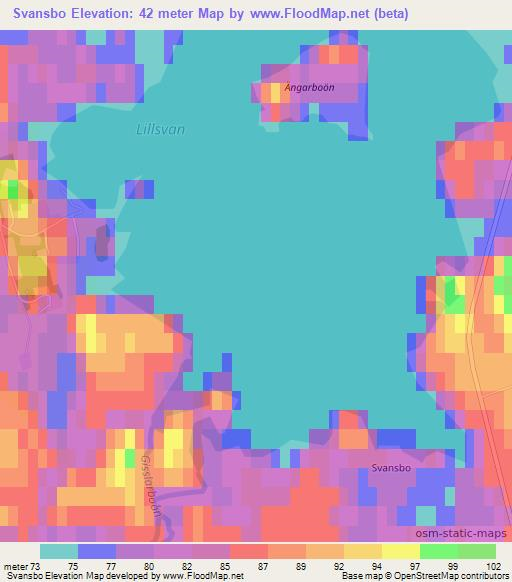 Svansbo,Sweden Elevation Map