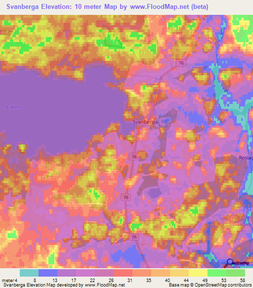 Svanberga,Sweden Elevation Map