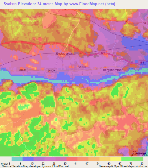 Svalsta,Sweden Elevation Map