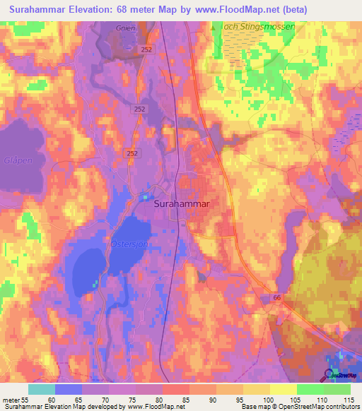 Surahammar,Sweden Elevation Map