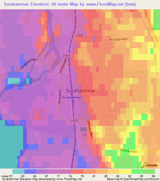 Surahammar,Sweden Elevation Map