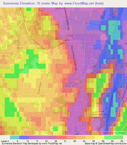 Sunnersta,Sweden Elevation Map