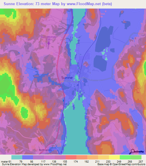 Sunne,Sweden Elevation Map