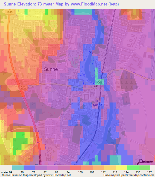 Sunne,Sweden Elevation Map