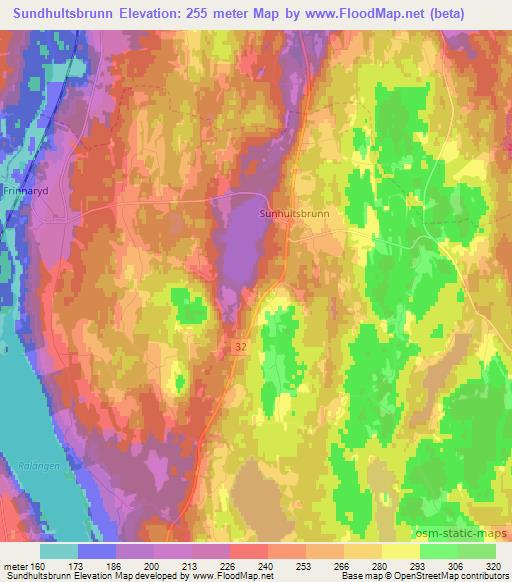 Sundhultsbrunn,Sweden Elevation Map