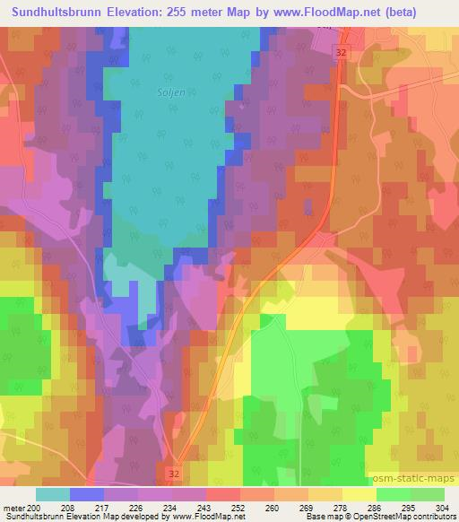 Sundhultsbrunn,Sweden Elevation Map