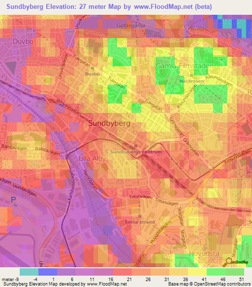 Sundbyberg,Sweden Elevation Map