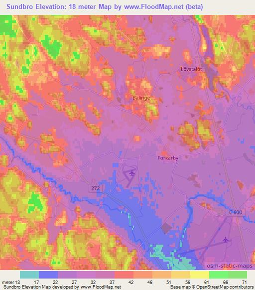 Sundbro,Sweden Elevation Map