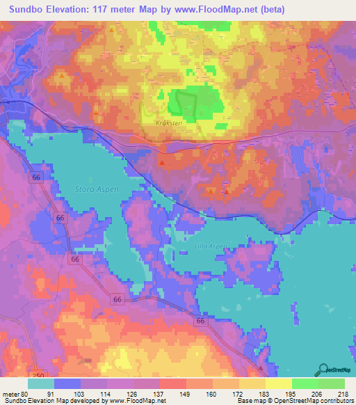 Sundbo,Sweden Elevation Map