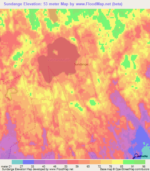 Sundange,Sweden Elevation Map