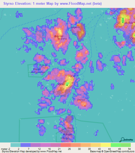 Styrso,Sweden Elevation Map