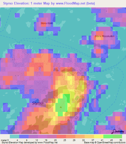 Styrso,Sweden Elevation Map