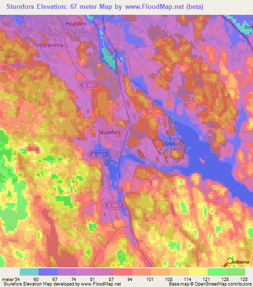 Sturefors,Sweden Elevation Map