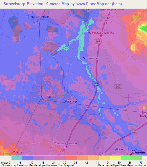 Strovelstorp,Sweden Elevation Map